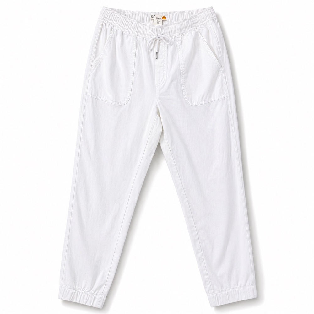 C&C California White Joggers Drawstring Pants Cotton Blend Pull-On Small Casual - Picture 2 of 8